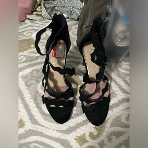 Black strap heels